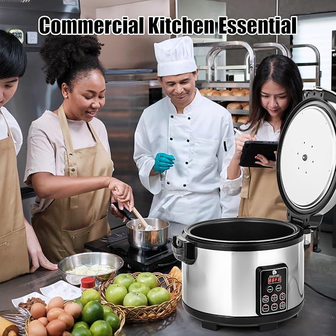 Commercial Rice Cooker,15.85QT/84 Cups Cooked Rice,15L Extra Large Capacity Rice Cooker & Warmer,1350W Fast Rice Cooker With LED Display,Nonstick Inner Pot,Multi-Function Electric Rice Maker