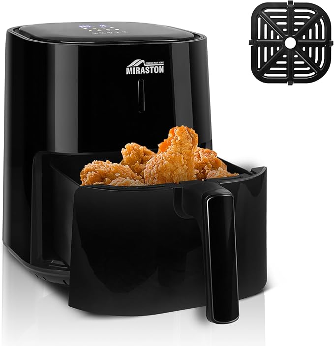 4.5QT Air Fryer, Compact Digital Touch Control Easy Cooking & Reheat, Countertop Air Fryers for Kitchen, Veggies, Frozen Food, Nonstick Square Basket Dishwasher-Safe, for 1-3 People
