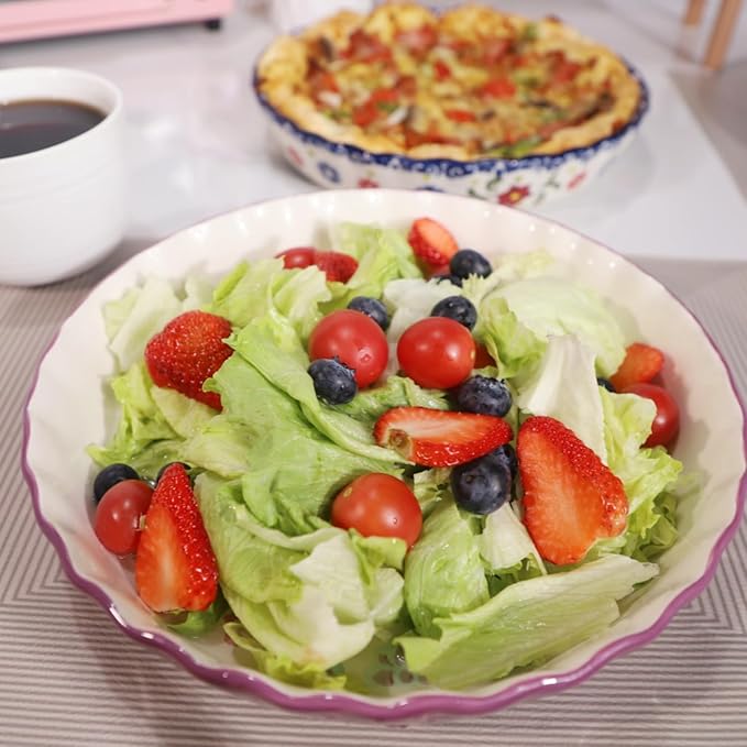 Pie Pans, 11 Inches Ceramic Quiche Pans, Round Pie Tins for Pie, Pizza, Cake, Dinner, Banquet,Oven Safe