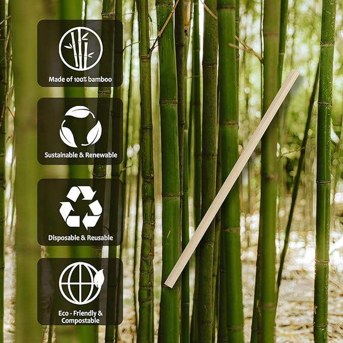 Party Essentials Bamboo Coffee Stirrers/Beverage Stir Sticks, 7" Length, 1000-Count, Natural