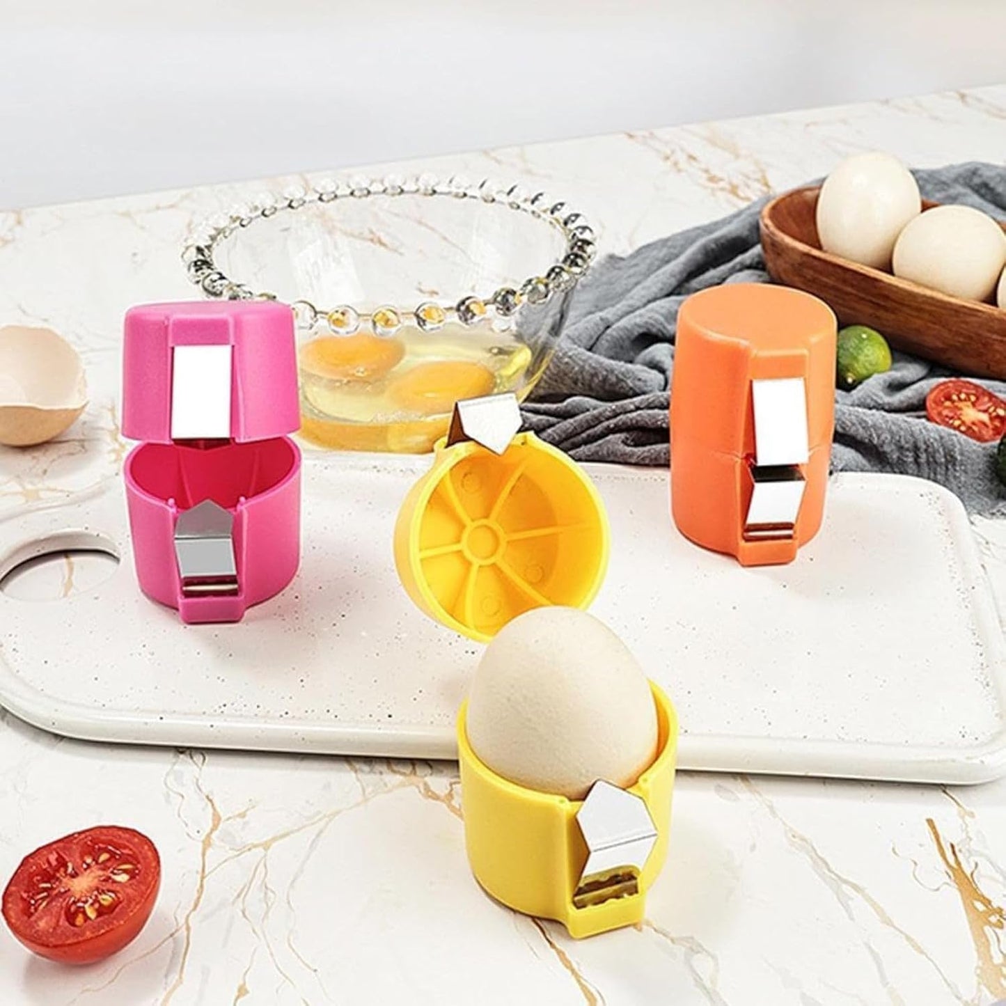 3PCs Egg Shell Opener - New Egg Cracker & Peeler Tool, Separator for Kitchen Gadgets
