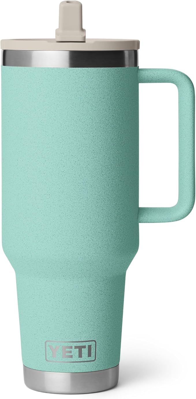 YETI Rambler 40 oz Travel Mug with Flip Straw Lid – Stainless Steel, Vacuum Insulated, Leakproof, Cup Holder Friendly