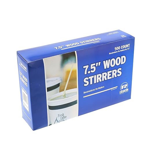 Royal 7.5" Wood Coffee Beverage Stirrers, Package of 500