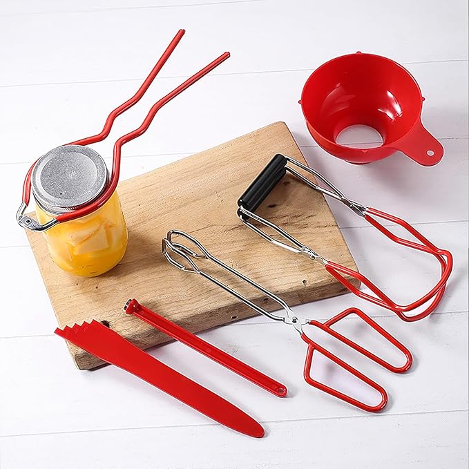 6PCS Canning Supplies Canning Kit, Canning Essentials Set, Canning Supplies Essentials Boxed Set Canning Supplies Starter Kit Included Canning Jar Lifter Canning Funnel Bubble Popper