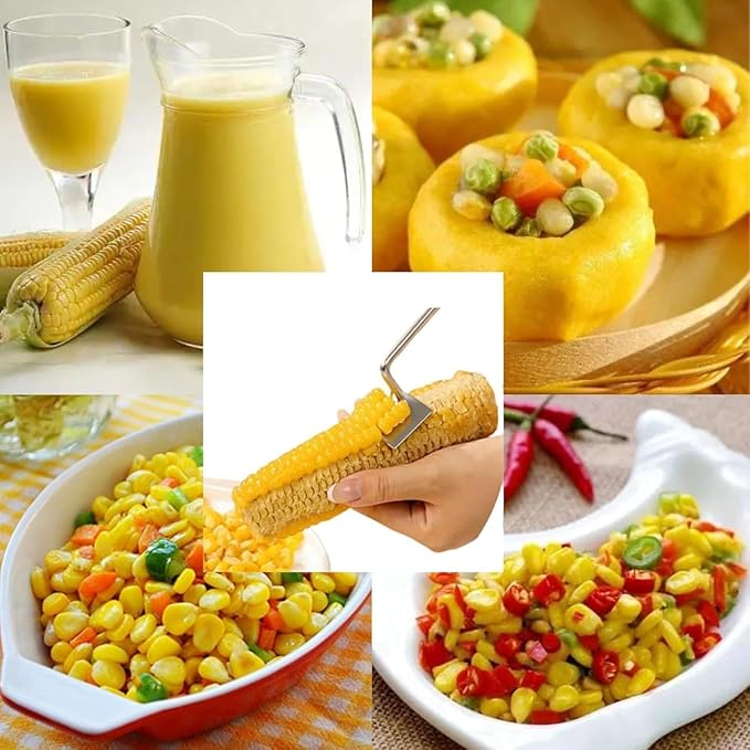Latest Corn Peeler | Long-Handle Stainless Steel Kernel Remover | Fast, Labor-Saving & Safe | Easy-Clean Tool for Home, Restaurants & BBQs (CK-C(1Pcs))