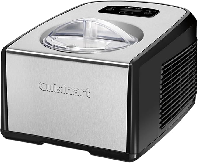 Cuisinart 1.5-Quart Ice Cream Maker and Gelato Machine, Makes Frozen Yogurt and Sorbet, Fully Automatic with Commercial-Quality Compressor and 2 Churning Paddles, ICE-100, Black/Stainless