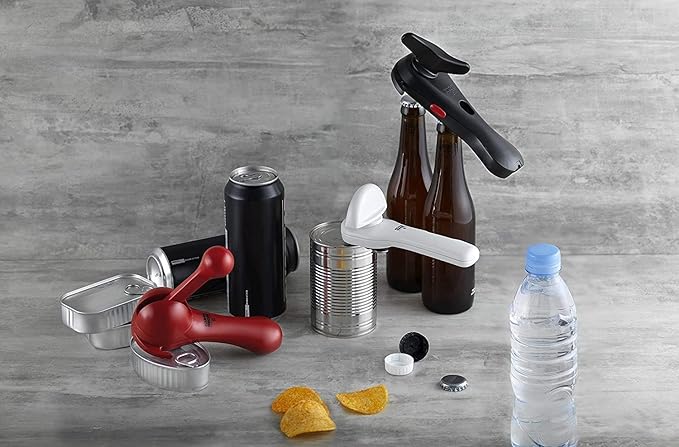 Kuhn Rikon Auto Safety LidLifter/Can Opener with Ring Pull, 8 x 2.5 x 2.75 inches, Black