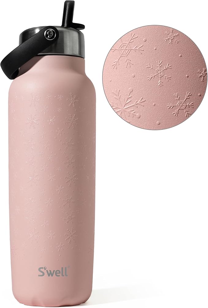S'well Recycled Stainless Steel Explorer with Flip Straw Lid, 40oz, Limited Edition Polar Pink, Triple Layered Vacuum Insulated Container Keeps Drinks Cold for 54 Hours and Hot for 12, BPA Free