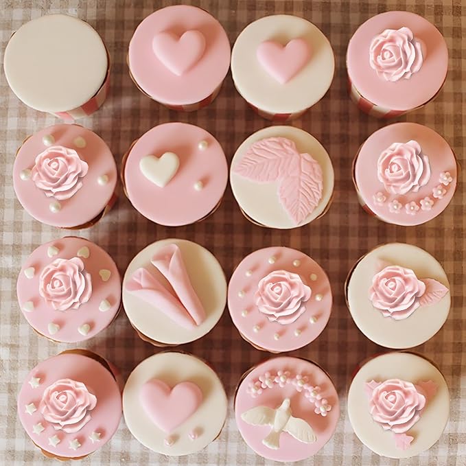YunKo Rose Flower Fondant Mold Mini Chocolate Mold for Decorating Cake Candy Chocolate DIY Cake Decorating