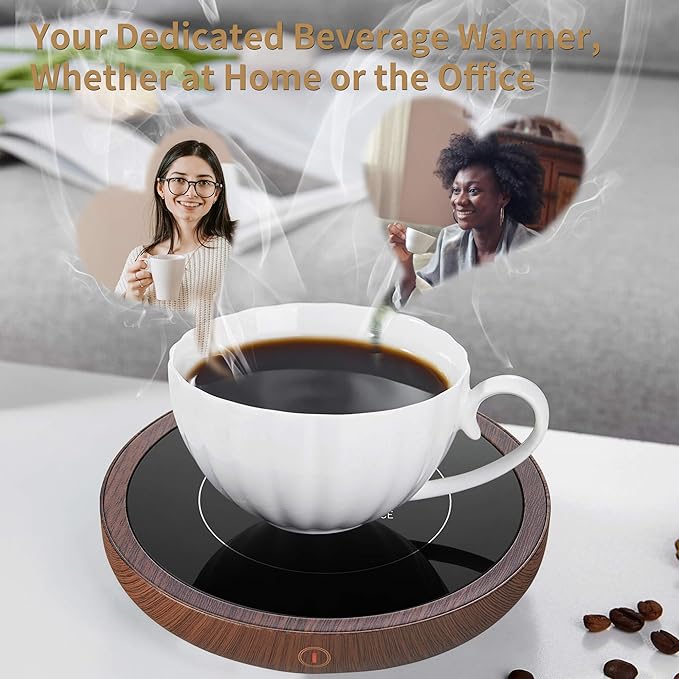Coffee Mug Warmer for Desk 4H Auto Shut Off, Smart Coffee Cup Warmer with 3 Temperature Setting, Electric Mug Warmer Plate for Coffee, Milk, Tea
