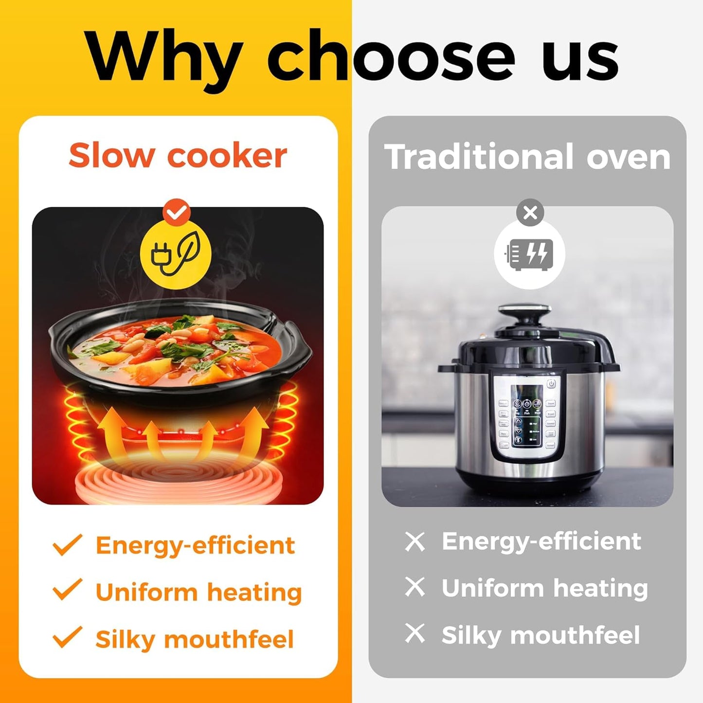 Sunvivi Double Slow Cooker,2 Pot Small Mini Crock Buffet Servers and Warmer,Dual Pot Oval Manual Slow Cooker with Adjustable Temp Removable Ceramic Pot,Stainless Steel, Total 2 * 1.25 Quarts Red