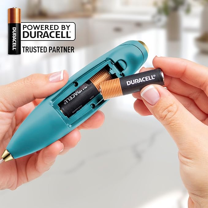 Zulay Kitchen Powerful Milk Frother Wand With 4 AA Duracell Batteries - Ultra Fast Handheld Drink Mixer - Electric Whisk Foam Maker for Coffee, Lattes, Cappuccino, Matcha & Creamer - Lake Gold