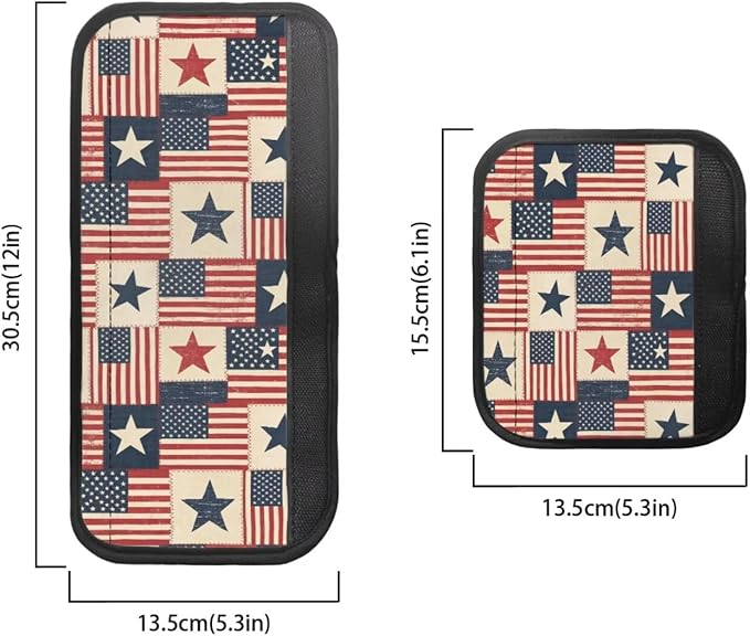 Patriotic Stars and Stripes Print Refrigerator Door Handle Covers Set of 6 Kitchen Appliances Handle Protector for Fourth of July 4th of July Party Decor, Vintage American Flag Pattern