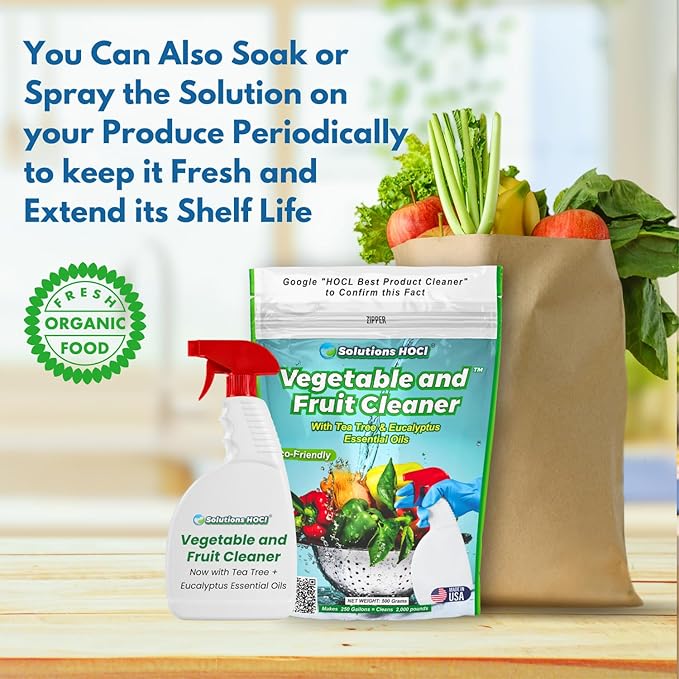 Solutions HOCL - Vegetable and Fruit Cleaner - 500Grams Pack