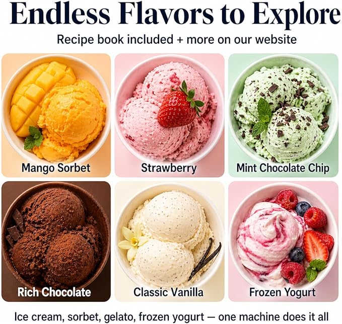 Fun Electric Ice Cream Maker Machine for Kids - Best Countertop Ice Cream Machine for Homemade Soft Serve, Sorbet, Gelato, Frozen Yogurt - Fun Small Personal Dessert Maker for Families, Easy to Clean