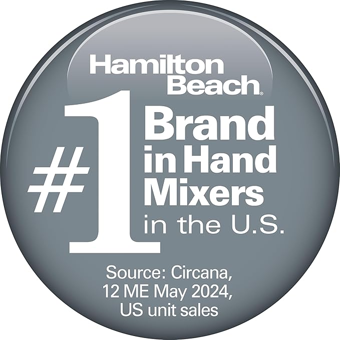 Hamilton Beach Vintage-Style 5-Speed Electric Hand Mixer, Powerful 1.3 Amp DC Motor for Effortless Mixing & Consistent Speed in Thick Ingredients, Slow Start, Beaters and Whisk, Green (62601N)