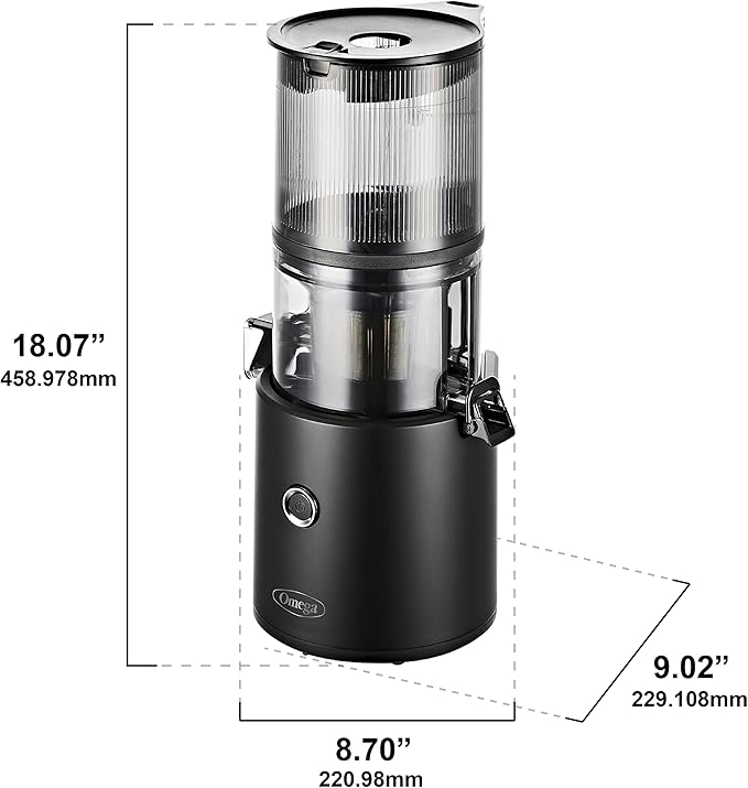 Omega Effortless Batch Cold Press Juicer - Hands Free Vegetable and Fruit Masticating Juicer Machine with 68-oz. capacity, Extra Large Hopper No-Prep whole recipe juicing, Easy Clean, 150-Watts, Black
