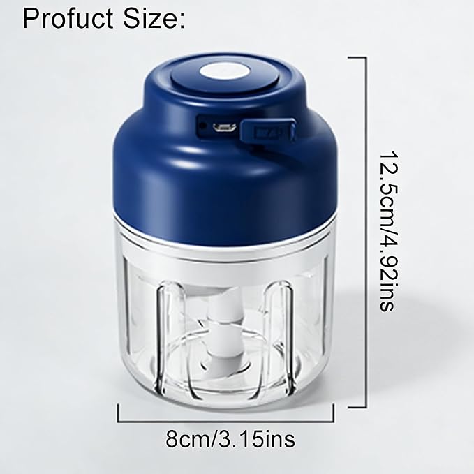 2026 Upgraded Electric Mini Garlic Chopper - Portable USB Rechargeable Food Processor, Cordless Small Vegetable Mincer & Grinder for Garlic, Onion, Ginger, Chili (Purple)