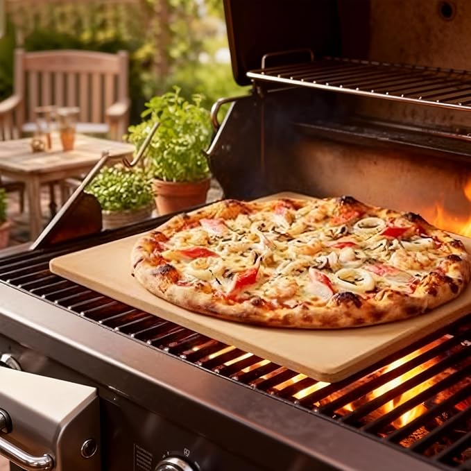 18'' Square Pizza Stone Extra Large Pizza Stone Baking Stone Cordierite Bread Stone for Oven and Grill, Thermal Shock Resistant Cooking Stoneware