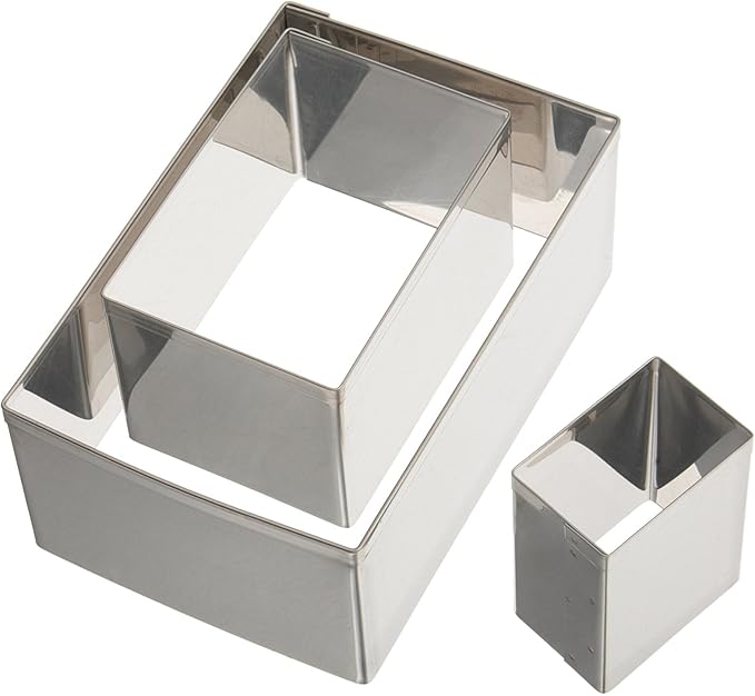 Ateco Pastry Rectangle Cutter Set 3pc, Plain Edge (5258)