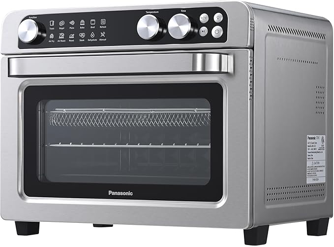Panasonic FlashXpress Family Size Air Fryer Toaster Oven Combo, 11 Cooking Functions, 1800W PFAS-Free, Double Infrared Heating, Temperature Control Dial, Stainless Steel - NB-G211P