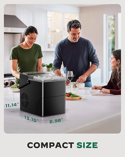 Totnz Boost Ice Maker with 2.5L Expanding Ice Basket & 1.8L Water Tank, 9 Bullet Ice Cubes in 6 Mins, Ice Maker Countertop with LED Touch Control Self-Cleaning, Ice Machine 2 Ice Sizes