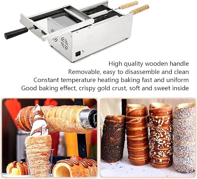 Hungarian Cake Pop Roller Machine, Chimney Roll Machine, Donut Machine, Cake Roll Oven, Bread Oven, Ice Cream Crispy Oven, for Chimney Cake and Bread Rolls
