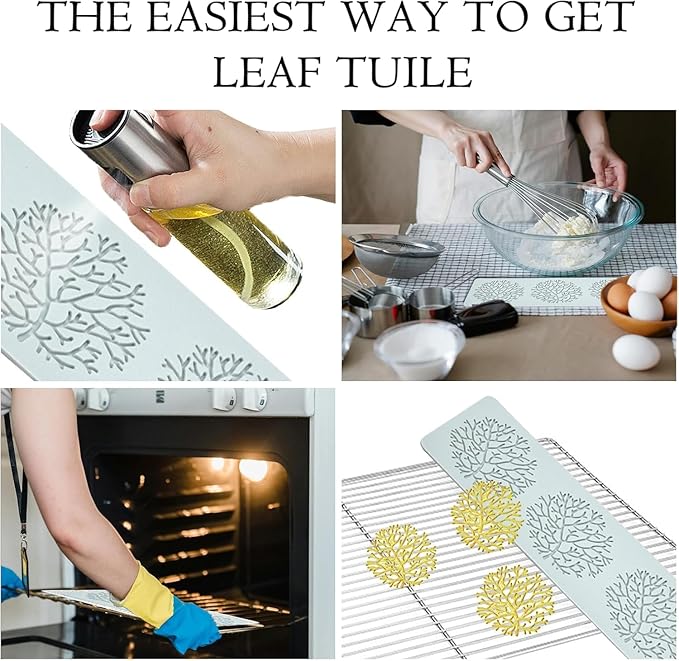 Tuile Molds Silicone (2 PCS) Lace Fondant Molds Set with Hollow 3D Beehive Candy Molds for Baking, Resin, Polymer Clay, Sugar Craft Dessert Cupcake Cake Decorating - Tree Branch