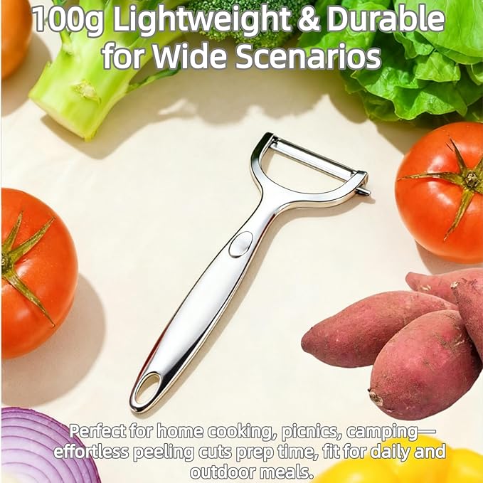 Vegetable Peeler - Stainless Steel Y-Shaped Potato Peeler for Kitchen - 2-in-1 Peeling & Eye-Removing Function for Potatoes, Carrots, and More.