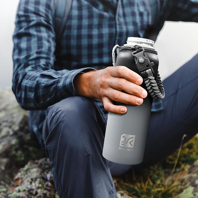 DYSANKY Insulated Water Bottle | Thickened Stainless Steel Vacuum Metal Portable Sports Water Jug for Gym and Hiking with Straw, Carrier Bag, Handle Strap | BPA-Free 40 oz