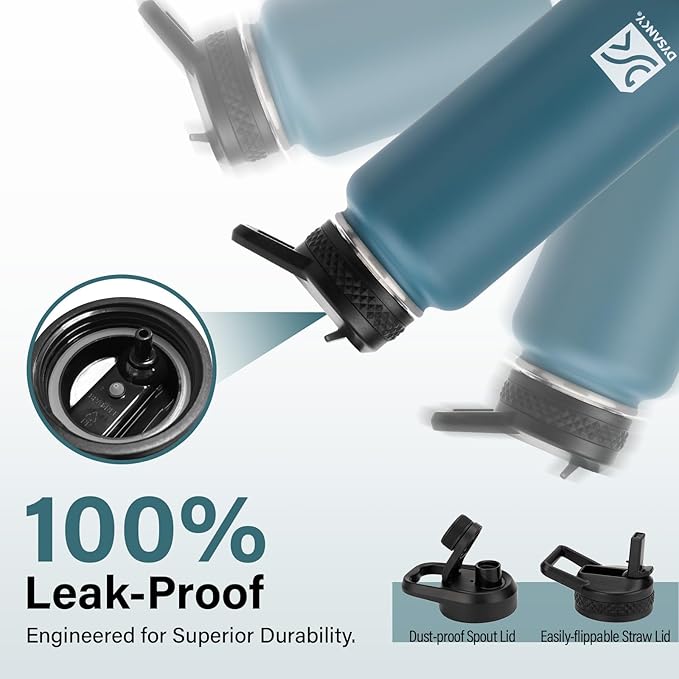 DYSANKY Insulated Water Bottle | Thickened Stainless Steel Vacuum Metal | Portable Sports Water Jug for Gym and Hiking with Straw, Carrier Bag, Handle Strap | BPA-Free 32 oz