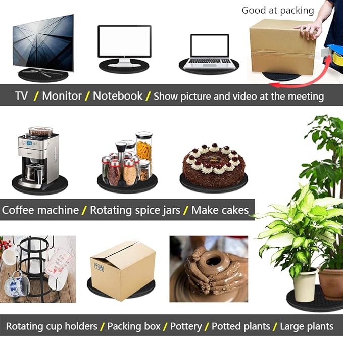 Lazy Susan Turntable Organizer - 12 Inch & 16 Inch Heavy Duty Rotating Swivel Stand