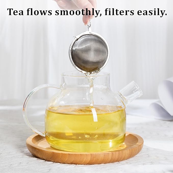 304 Stainless Steel Tea Strainers for Loose Tea Infuser Ball, Extra-Fine Mesh Tea Ball, Tea Holder Loose Leaf Tea Steeper, Tea Diffuser for Rooibos, Black Tea, Herbal & Spices (Large x 2)