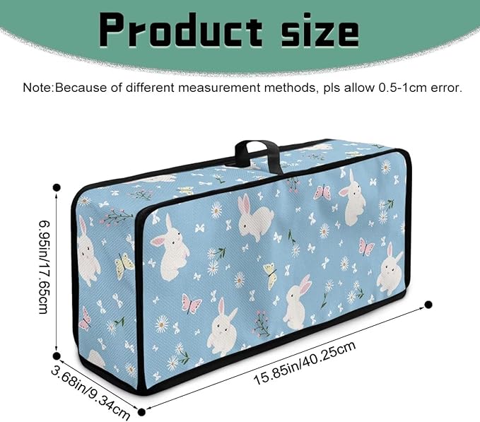 Easter Happy Bunny 2 Slice Slim Toaster Cover Long Slot Easy to Fold and Carry Water- Resistant Dust Covers for Kitchen Appliances with Top Handle Furniture Festival Docor