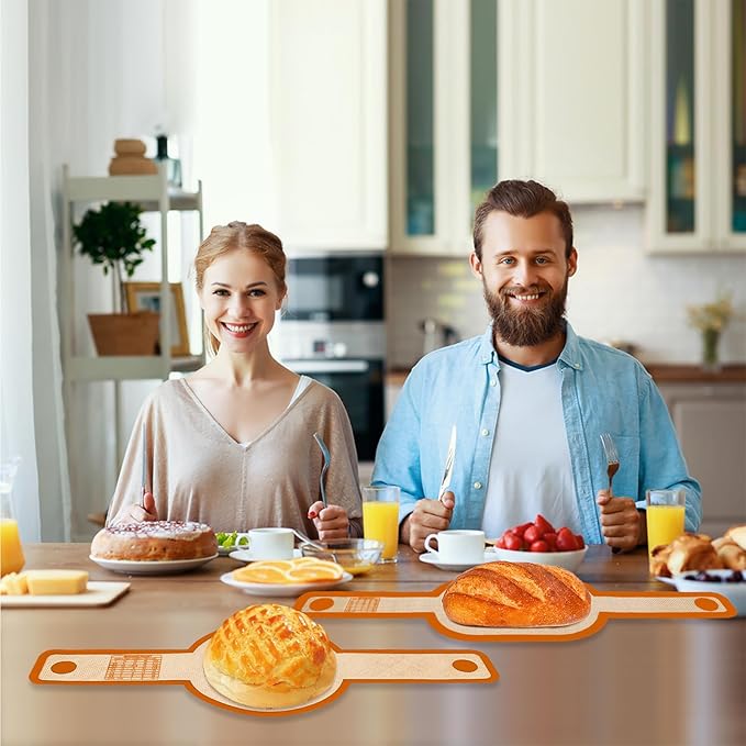 PLAPITATE Silicone Bread Sling Dutch Oven Liner, Non-Stick & Easy Clean Reusable Oval Silicone Bread Sling Baking Mat, Easy to Transfer Sourdough Bread - 2 Orange Set