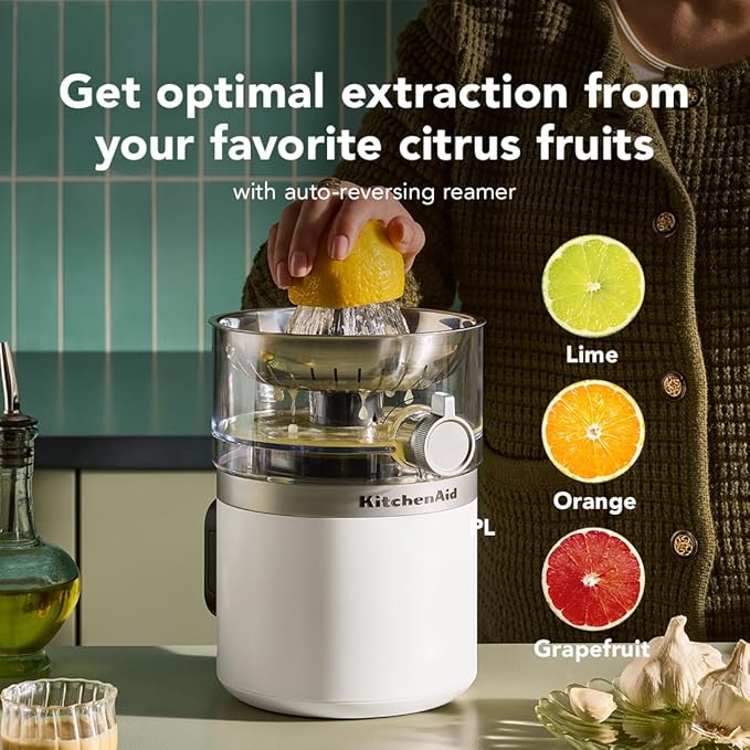 KitchenAid Go Cordless Citrus Juicer - battery sold separately, KCJR160, Porcelain White
