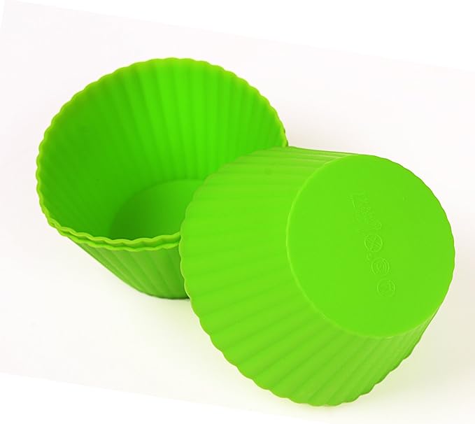 Webake Jumbo Silicone Muffin Cups, 3.5 Inch Jumbo Silicone Baking Cups Reusable Cupcake Liners Nonstick Large Cake Cups Set Stand Alone Cupcake Holder, 12 Pack Auto Cup Holder Liner
