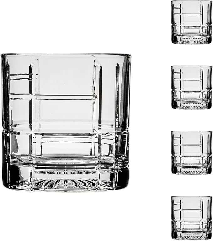 Ocean by Anchor Hocking Traze Future Rocks Glasses (4-Pieces), 12-ounce, Dishwasher Safe