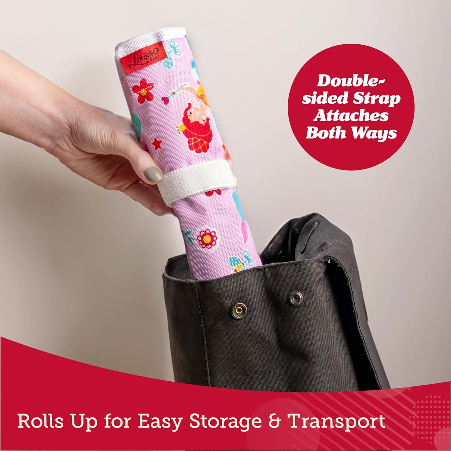 Lusso Gear Kids Airplane Tray Table Cover with Pockets - Mermaids Pattern - Airplane Travel Essentials for Kids & Toddlers - Organizer, Snack & Tablet Holder