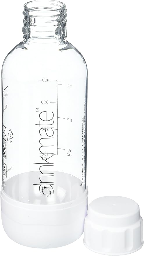 DrinkMate 0.5L Replacement Carbonation Bottles | Compatible with OmniFizz, LUX, and Spritzer | Classic White, Pack of 2