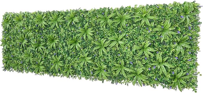 VEVOR Artificial Plant Wall, 40 x 120 in Artificial Boxwood Panels, Sun Protection Greenery Backdrop Privacy Hedge Fence, Fake Grass Screen for Wedding, Indoor, Outdoor Garden, Backyard,Mixed Leaf