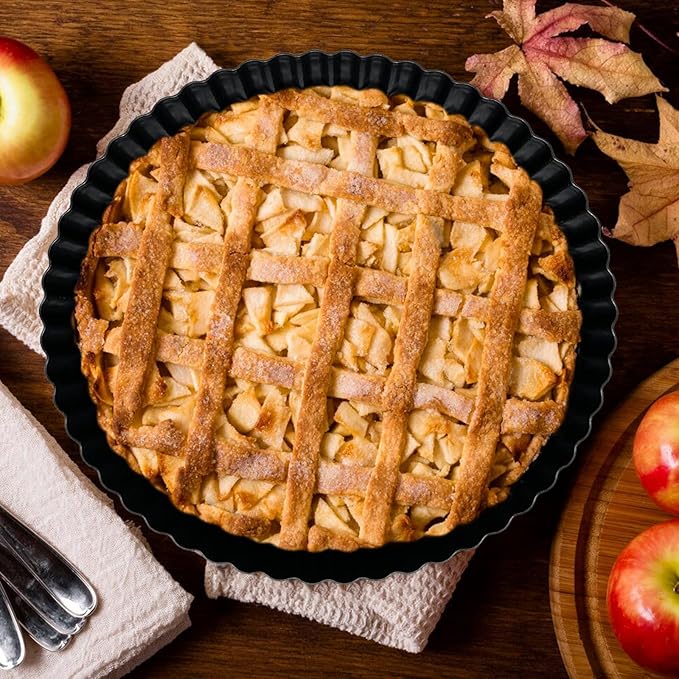 Tart Pan Removable Bottom 8 Inch Tart Pans Round Nonstick Quiche Pan Carbon Steel Quiche Baking Dish with Fluted Edges Fruit Tart Molds for Baking Pie Mold Pizza Chiffon Cake Dessert