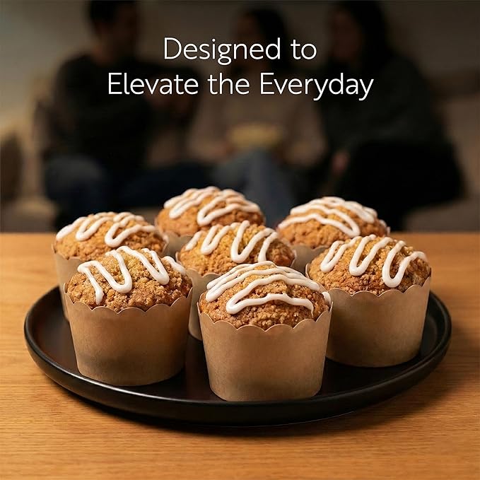 Restaurantware Panificio Premium 10 oz Kraft Paper Jumbo Baking Cup: Paper Baking Cups Perfect for Muffins Cupcakes or Mini Snacks - Scalloped - Disposable and Recyclable - 200ct Box