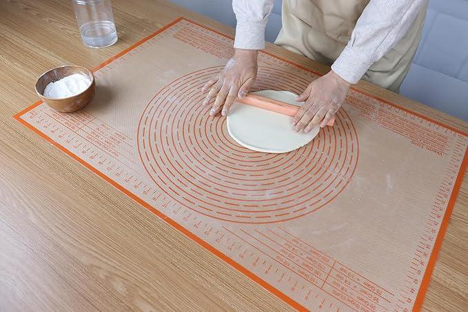 Silicone Pastry Mat 34''By 26'' Nonstick Baking Mats Extra Large Counter Mat for Dough Rolling, Pastry, Pie Crust, Fondant, Cookies, Bread, Pasta, Pizza Mat