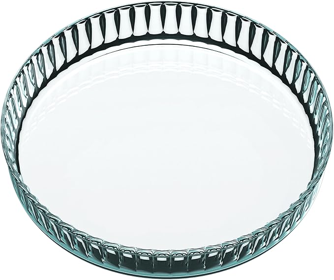 Pie Plate 10.5 Inch, Oven Glass Pie Pan for Baking Pie Crust, Pie Dish with Rippled Edge, Clear Baking Pan