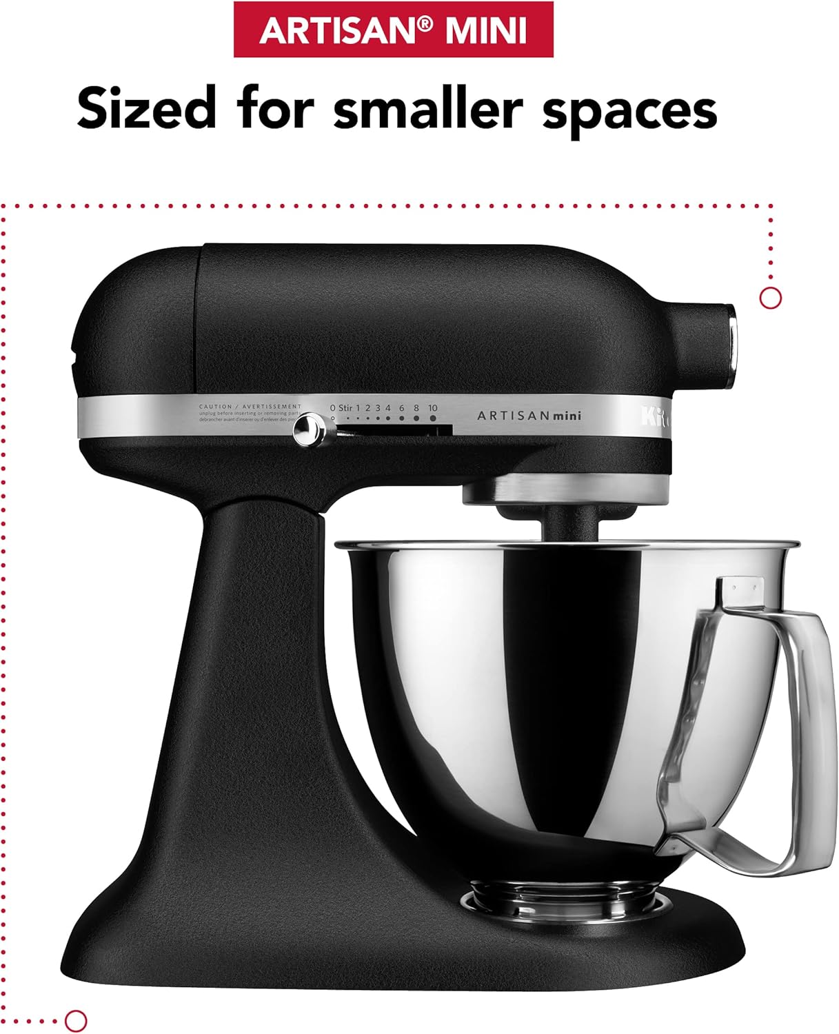 KitchenAid Artisan Mini 3.5 Quart Tilt-Head Stand Mixer - KSM3316X - Cast Iron Black