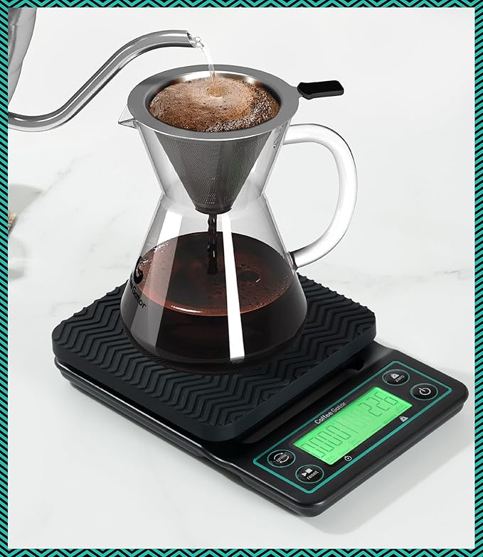 Coffee Gator French Press 34oz Gray and Coffee Scale 0.1 Precision with Timer