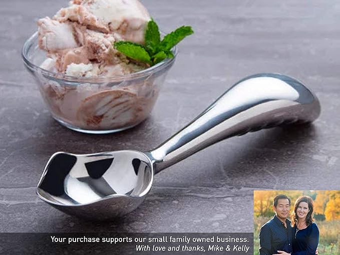 Midnight Scoop - Ergonomic Stainless Steel Ice Cream Scoop | Heavy-Duty, Easy-to-Use, and Dishwasher-Safe | Professional Grade, Handcrafted Design