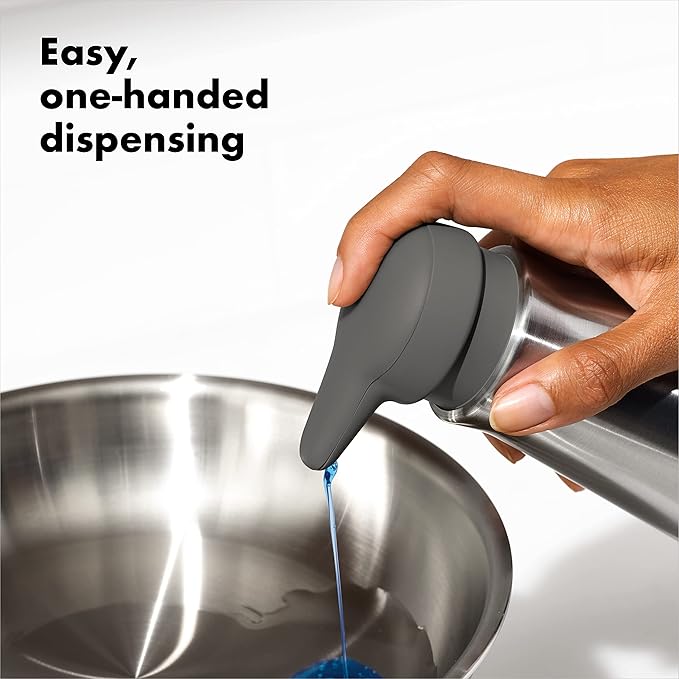 OXO Good Grips Stainless Steel Soap Dispensing Sponge Holder + OXO Good Grips Stainless Steel Soap Dispenser