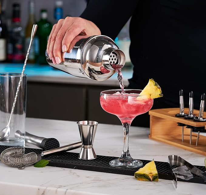 Cocktail Shaker Set - 17 Piece Stainless Steel Mixology Bartender Kit, Drink Martini Shaker, Home Bar Accessories, Cocktail Kit, Stainless Steel Bar Set, Shakers Bartending